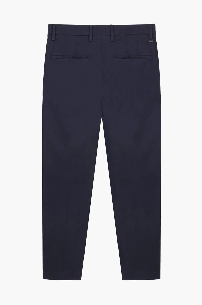 pantaloni chino slim fit in raso sorbino, blu, foto 3 di 3