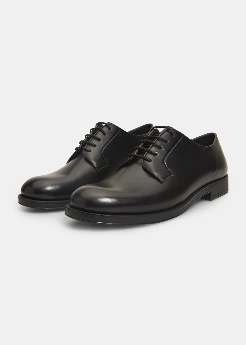 scarpe derby stringate sorbino, nero, foto 2 di 2