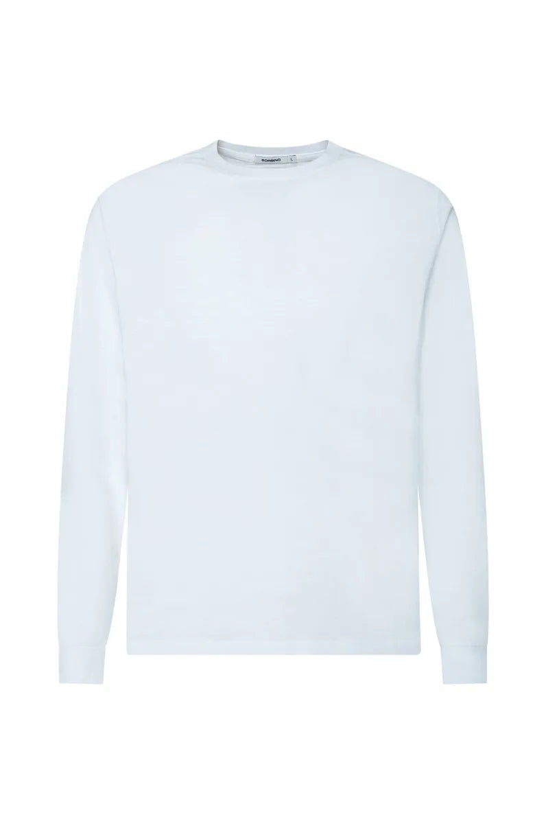 t-shirt girocollo a manica lunga sorbino, bianco, foto 1 di 4